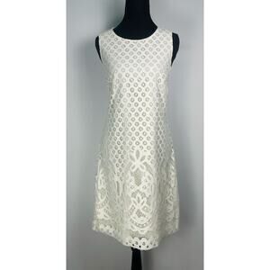 CeCe Cream Lace Sleeveless Shift Dress Size 6